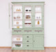 Geschirrschrank aus Massivholz mit Display | 2- teilig | Vitrinenschrank -