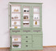 Geschirrschrank aus Massivholz mit Display | 2- teilig | Vitrinenschrank -