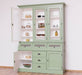 Geschirrschrank aus Massivholz mit Display | 2- teilig | Vitrinenschrank -