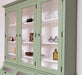 Geschirrschrank aus Massivholz mit Display | 2- teilig | Vitrinenschrank -