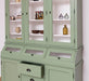 Geschirrschrank aus Massivholz mit Display | 2- teilig | Vitrinenschrank -