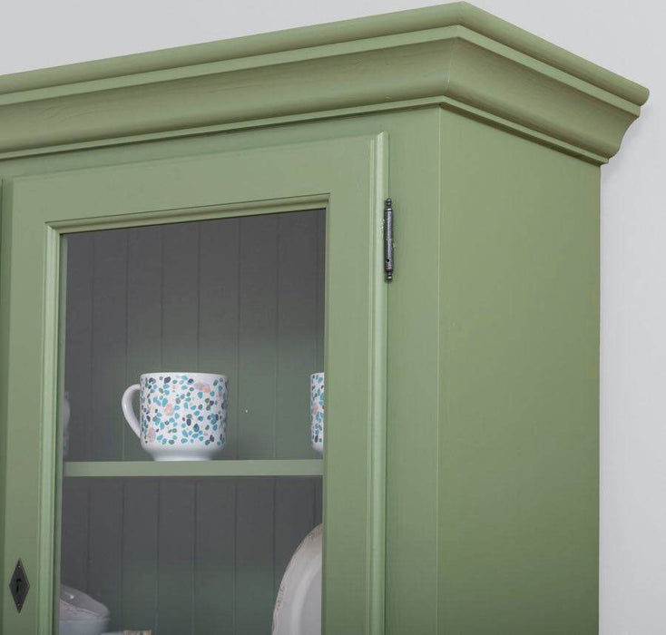 Geschirrvitrine aus Massivholz | 2 Schubladen | 4 Türen | 2- teilig -