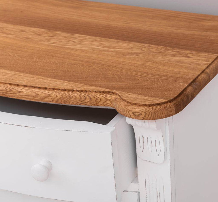 Geschwungene Kommode aus Massivholz im Landhausstil - Schwarz