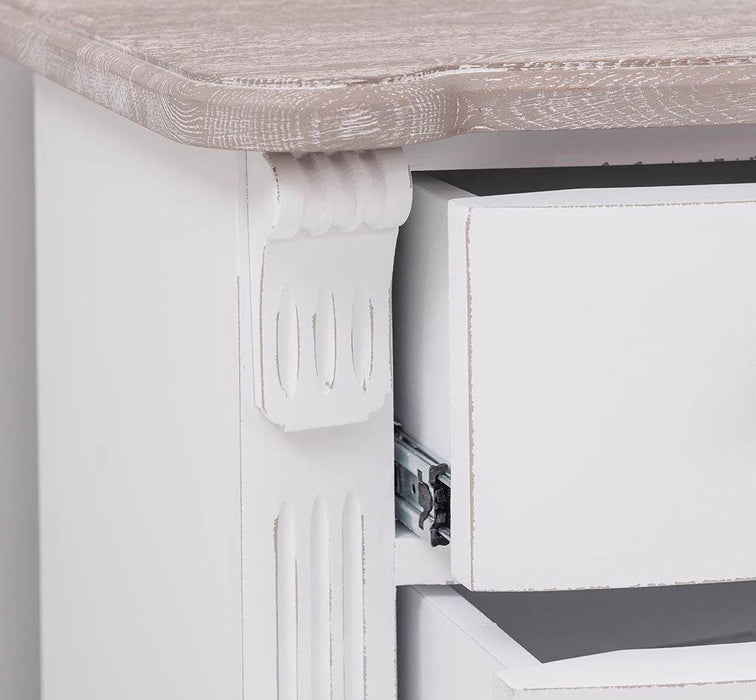 Geschwungene Kommode aus Massivholz im Landhausstil - Schwarz