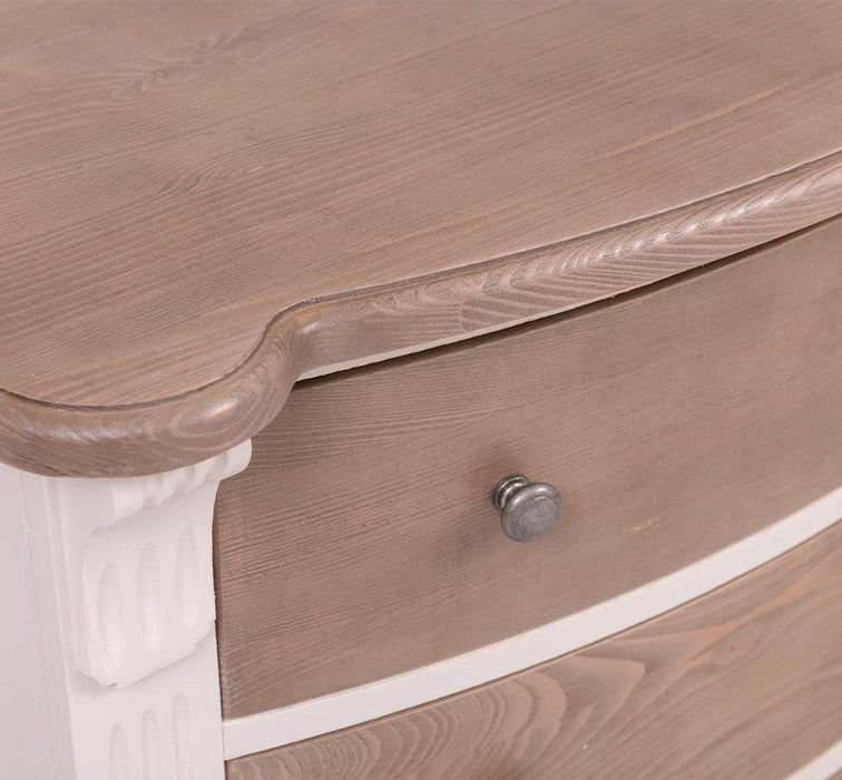 Geschwungene Kommode aus Massivholz im Landhausstil - Schwarz