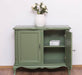 Geschwungenes Sideboard aus Massivholz im Vintage Stil - mit Doppeltür - Eiche - Flieder