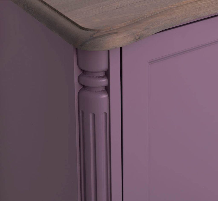 Geschwungenes Sideboard aus Massivholz im Vintage Stil - mit Doppeltür - Eiche - Flieder