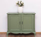 Geschwungenes Sideboard aus Massivholz im Vintage Stil - mit Doppeltür - Grün