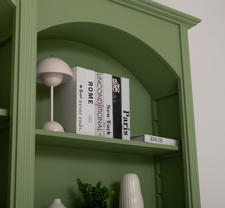 Gewölbte Wohnwand aus Massivholz - 250 cm hohe Bücherwand - Bibliothek