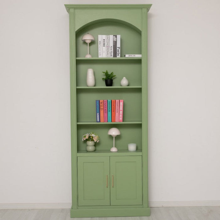 Gewölbter Wohnzimmerschrank aus Massivholz mit zwei Türen - 30 x 250