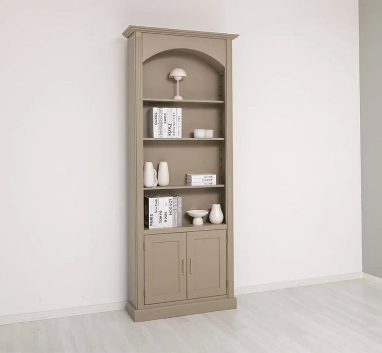 Gewölbter Wohnzimmerschrank aus Massivholz mit zwei Türen - 30 x 250