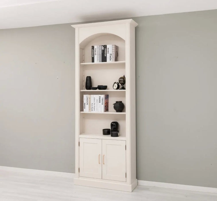 Gewölbter Wohnzimmerschrank aus Massivholz mit zwei Türen - 30 x 250