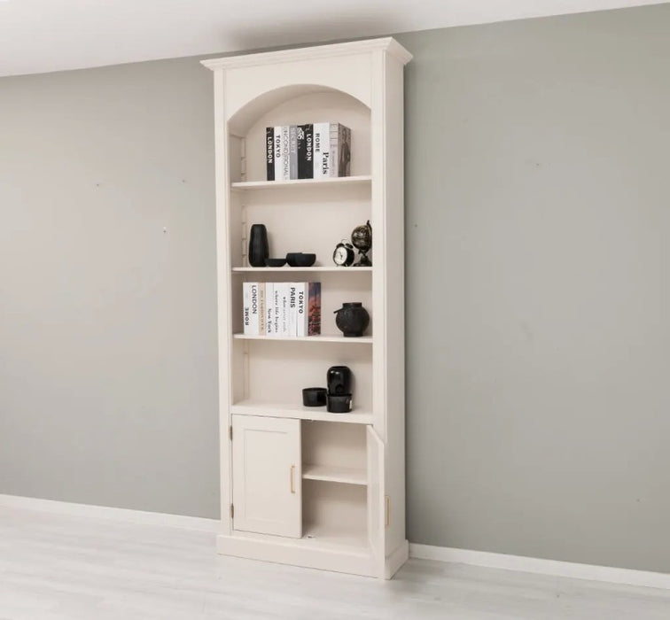 Gewölbter Wohnzimmerschrank aus Massivholz mit zwei Türen - 30 x 250