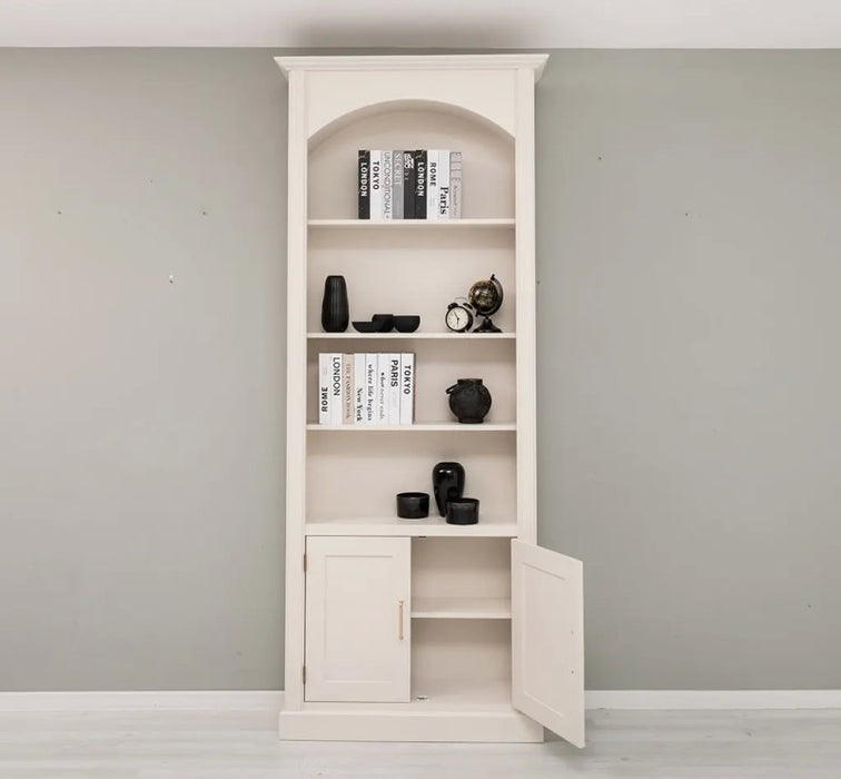 Gewölbter Wohnzimmerschrank aus Massivholz mit zwei Türen - 30 x 250