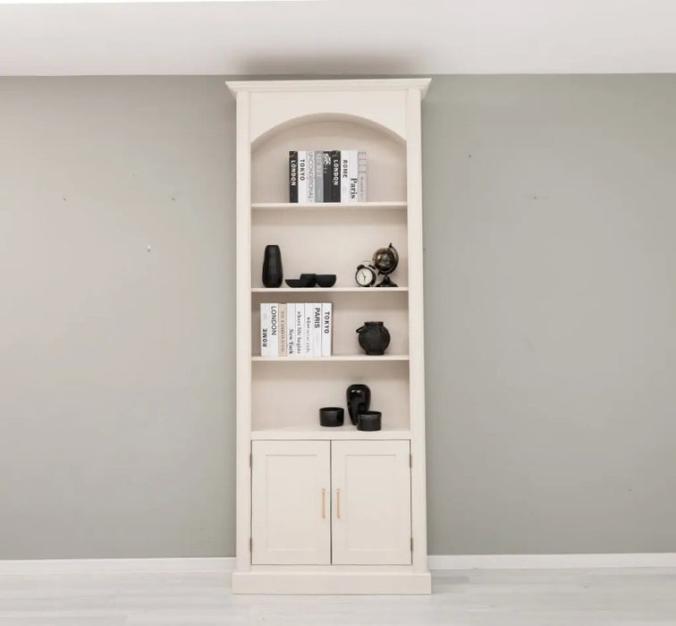 Gewölbter Wohnzimmerschrank aus Massivholz mit zwei Türen - 30 x 250