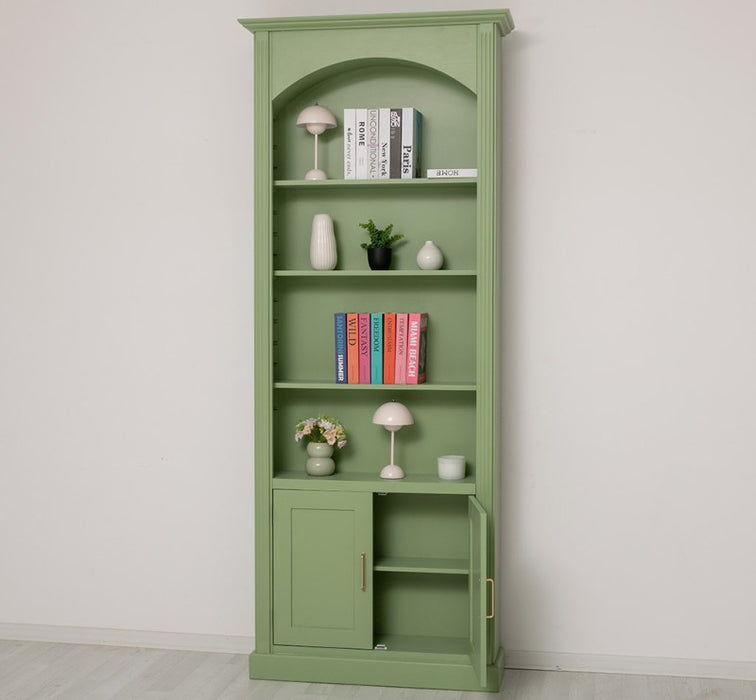 Gewölbter Wohnzimmerschrank aus Massivholz mit zwei Türen - 30 x 250