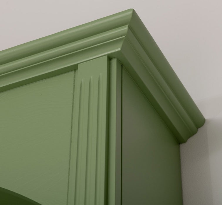 Gewölbter Wohnzimmerschrank aus Massivholz mit zwei Türen - 30 x 250