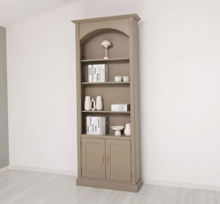 Gewölbter Wohnzimmerschrank aus Massivholz mit zwei Türen - 30 x 250