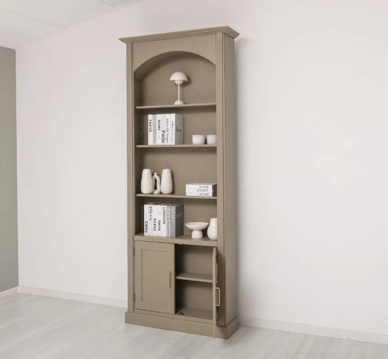 Gewölbter Wohnzimmerschrank aus Massivholz mit zwei Türen - 30 x 250