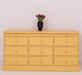 Große Landhauskommode mit neun Schubladen - Sideboard in verschiedenen Farben - Vintage Gelb