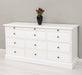 Große Landhauskommode mit neun Schubladen - Sideboard in verschiedenen Farben - Vintage Gelb
