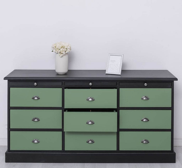 Große Landhauskommode mit neun Schubladen - Sideboard in verschiedenen Farben - Vintage Gelb