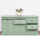 Große Landhauskommode mit neun Schubladen - Sideboard in verschiedenen Farben - Vintage Gelb
