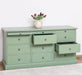 Große Landhauskommode mit neun Schubladen - Sideboard in verschiedenen Farben - Vintage Gelb