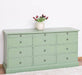 Große Landhauskommode mit neun Schubladen - Sideboard in verschiedenen Farben - Vintage Gelb