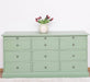 Große Landhauskommode mit neun Schubladen - Sideboard in verschiedenen Farben - Salbei