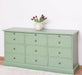 Große Landhauskommode mit neun Schubladen - Sideboard in verschiedenen Farben - Vintage Gelb