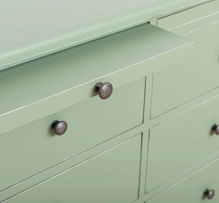 Große Landhauskommode mit neun Schubladen - Sideboard in verschiedenen Farben - Vintage Gelb