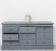 Große Landhauskommode mit neun Schubladen - Sideboard in verschiedenen Farben - Blaugrau
