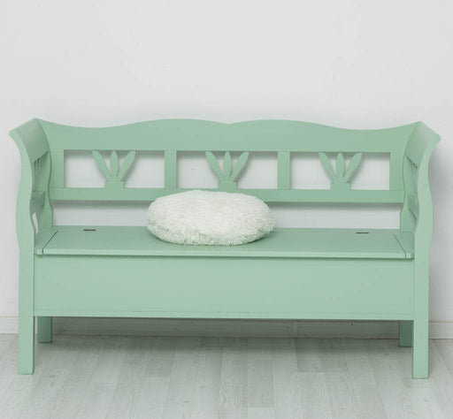 Große Sitzbank aus Massivholz mit klappbarer Sitzfläche -