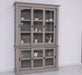 Große Vitrine aus Massivholz | 2- teiliger Geschirrschrank mit 3 Schiebetüren -