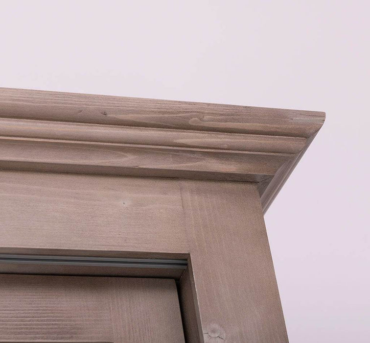 Große Vitrine aus Massivholz | 2- teiliger Geschirrschrank mit 3 Schiebetüren -