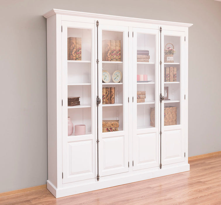 Großer Bücherschrank aus Massivholz mit externem Verschlusssystem | Vitrine | 4-türig