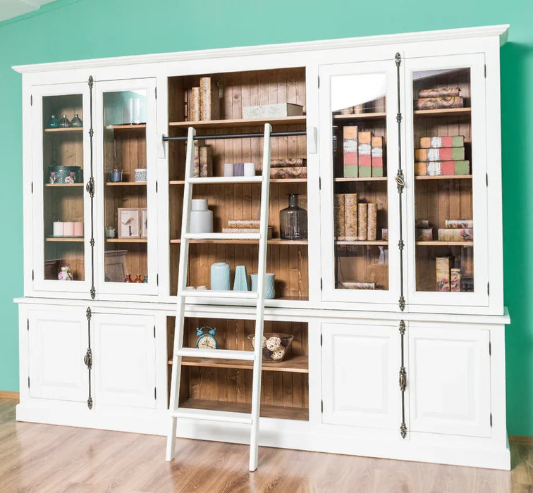 Großer Bücherschrank aus Massivholz mit externem Verschlusssystem | Wohnzimmerschrank