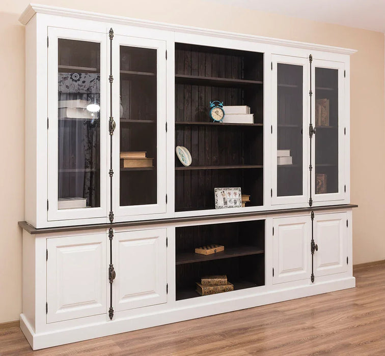 Großer Bücherschrank aus Massivholz mit externem Verschlusssystem | Wohnzimmerschrank