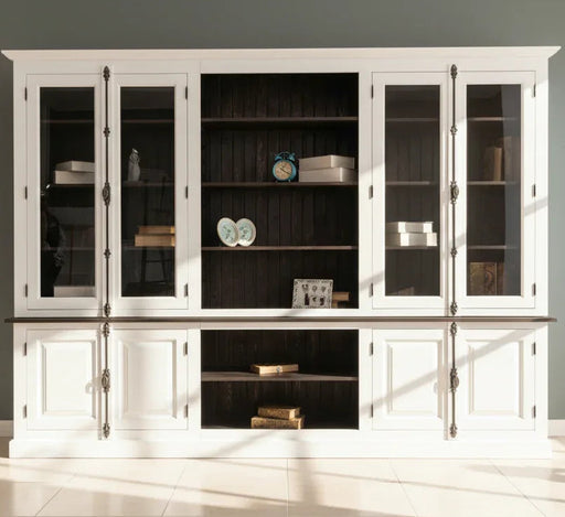 Großer Bücherschrank aus Massivholz mit externem Verschlusssystem | Wohnzimmerschrank