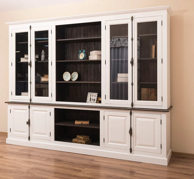 Großer Bücherschrank aus Massivholz mit externem Verschlusssystem | Wohnzimmerschrank