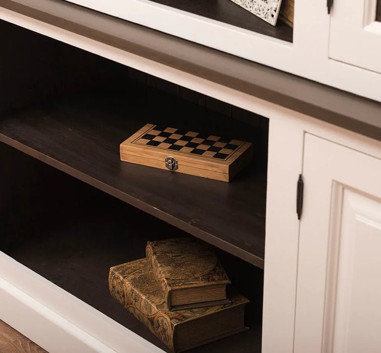 Großer Bücherschrank aus Massivholz mit externem Verschlusssystem | Wohnzimmerschrank