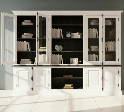 Großer Bücherschrank aus Massivholz mit externem Verschlusssystem | Wohnzimmerschrank