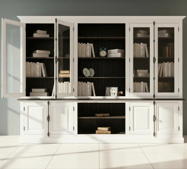 Großer Bücherschrank aus Massivholz mit externem Verschlusssystem | Wohnzimmerschrank
