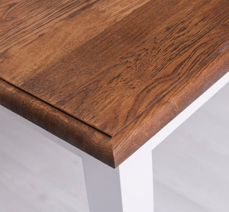 Großer Esstisch aus Massivholz mit Schublade - Tischplatte aus Eiche