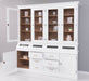 Großer Esszimmerschrank aus Massivholz mit Display und Kippfächern -