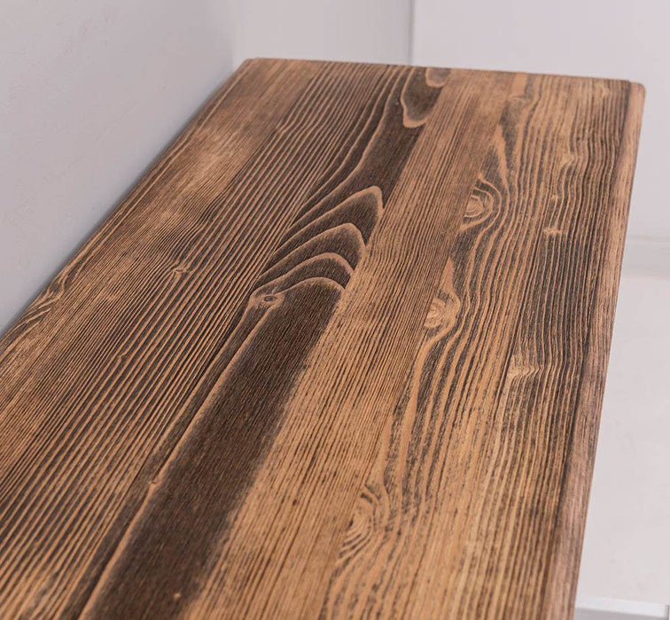 Großer Vintage Konsolentisch aus Massivholz mit zwei Schubladen -