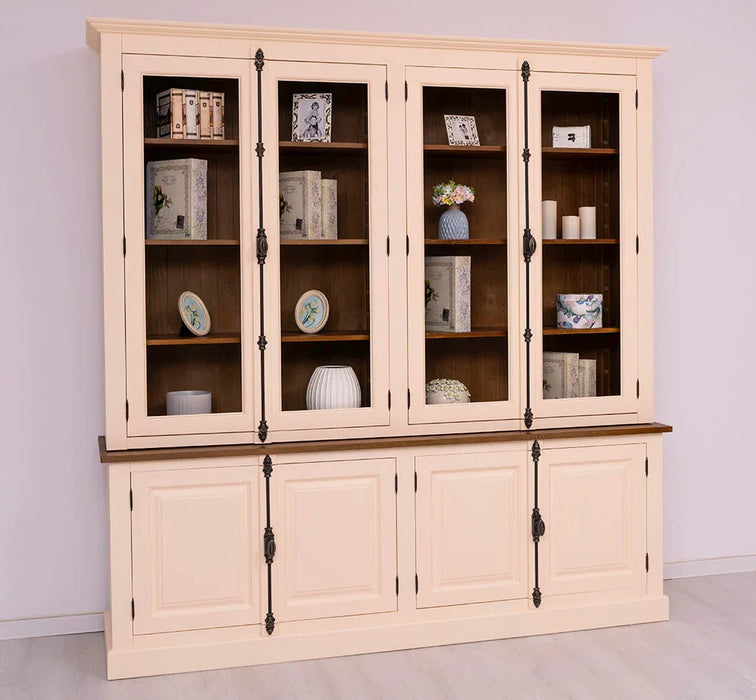 Großer Wohnzimmer Schrank aus Massivholz | Geschirrschrank | Vitrine