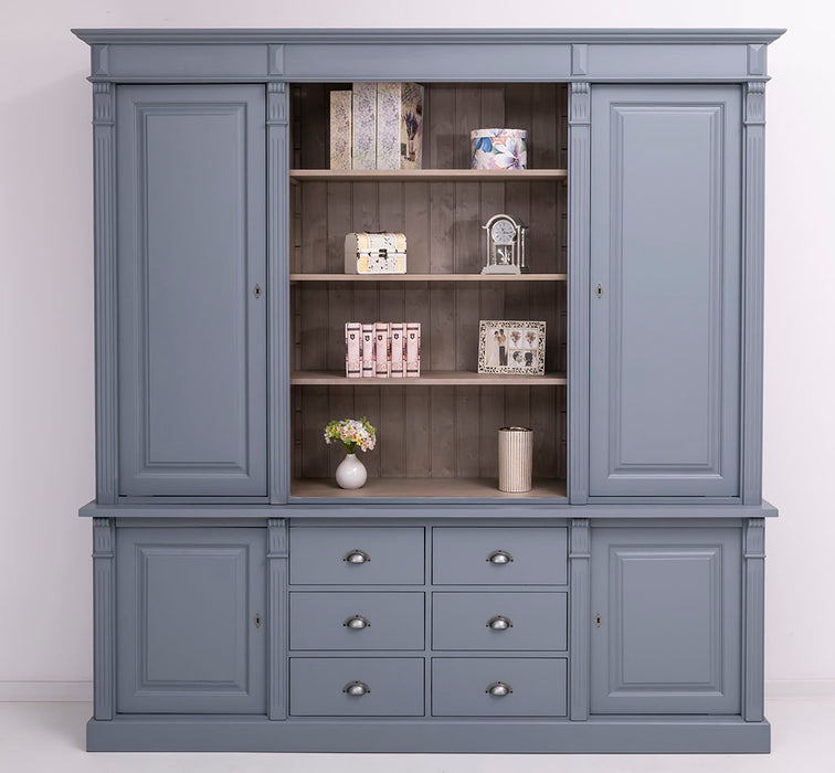 Großer Wohnzimmerschrank aus Massivholz | 2- teilig