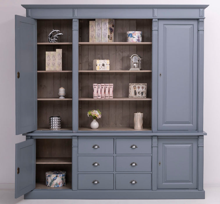 Großer Wohnzimmerschrank aus Massivholz | 2- teilig